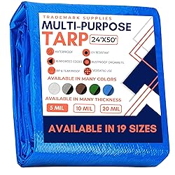 Large Waterproof Tarp - Heavy Duty 5 Mil Thick Poly