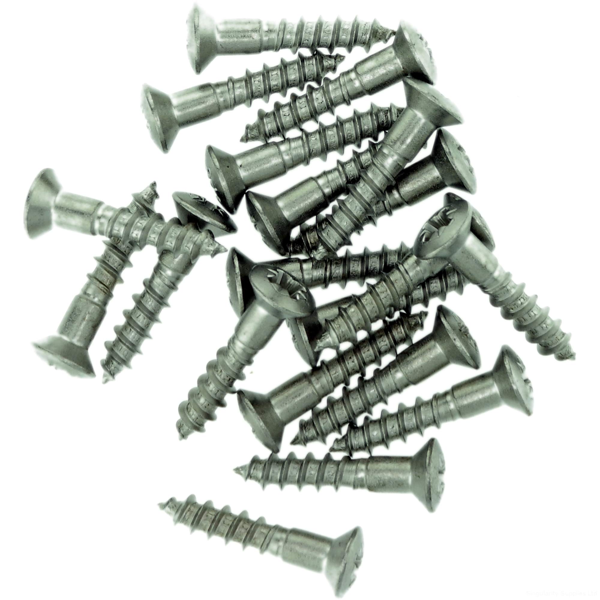 No.4 x 1.38 (3.0mm x 35mm) Pozi Raised Countersunk Wood Screw - Stainless Steel (A2) (Pack of 20)