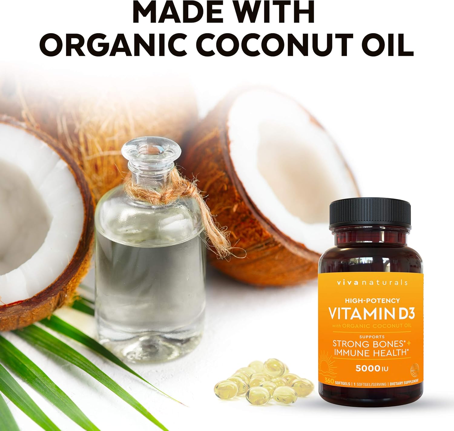 Vitamin D3 5000 IU, 360 Softgels - High Potency Vitamin D ...