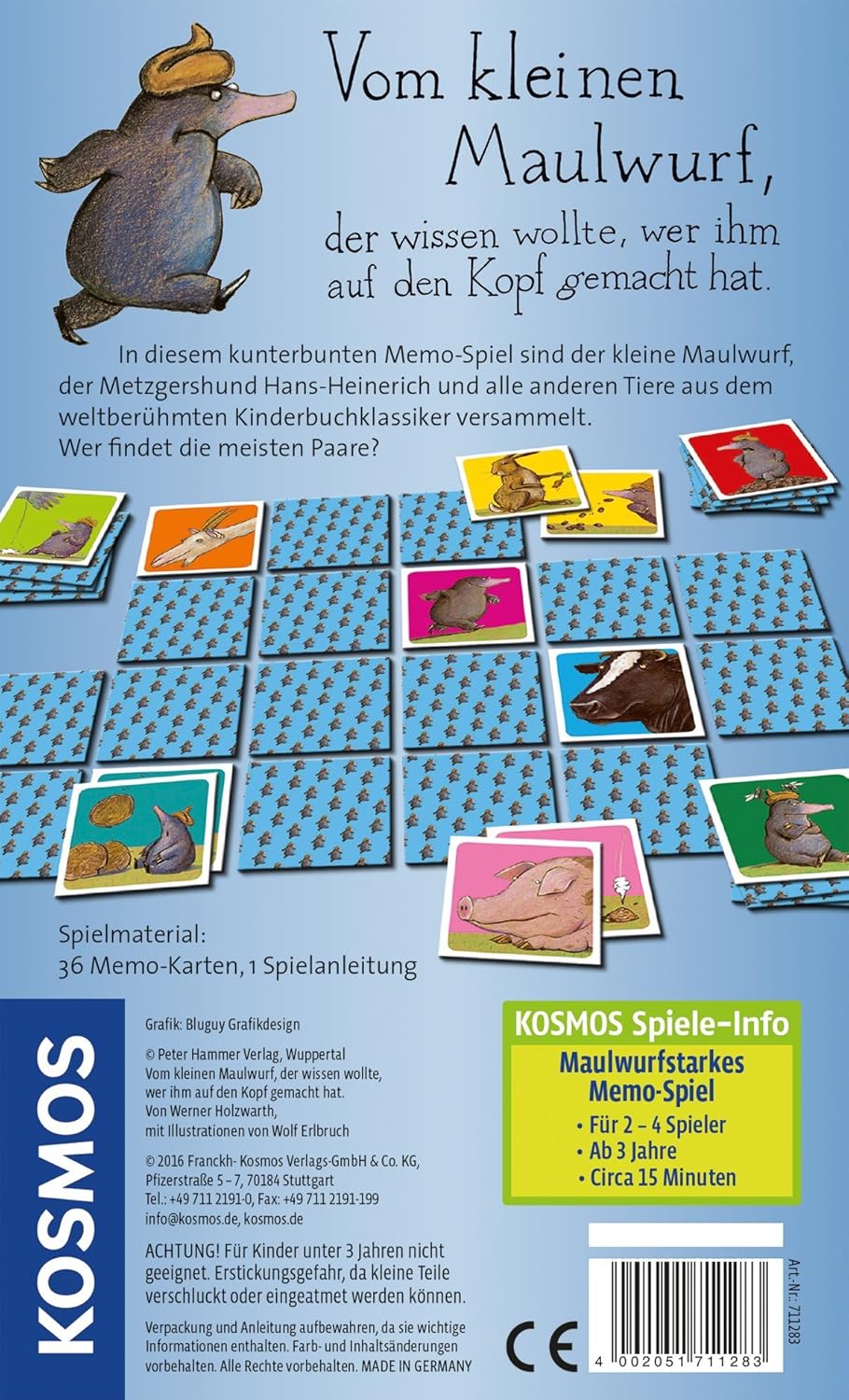 Kosmos 711283 Vom Kleinen Maulwurf Der Wissen Wollte Wer Ihm Auf Den Kopf Gemacht Hat Memo Spiel Als Mitbringspiel Amazon De Spielzeug