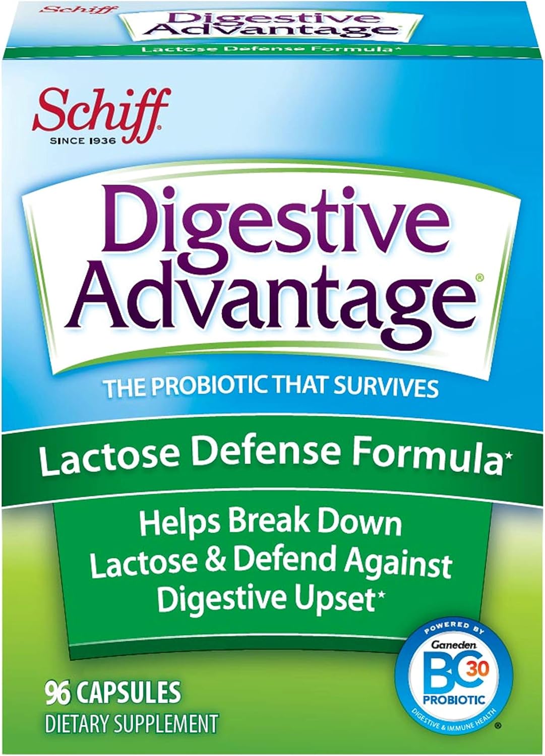 Lactose Defense Capsules, Digestive Advantage (96 Count In A Box) - Helps Breaks Down Lactose & Defend Against Digestive Upset*, Supports Digestive & Immune Health*: Health & Personal Care