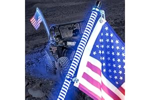 Uemicip 2FT Whip Light,2024 Upgraded COB Whip Light,Single Blue Color Antenna Whips fit for UTV ATV Polaris RZR SXS Can-Am