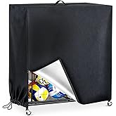 Garage Sports Equipment Organizer Cover, Waterproof 420D Oxford Ball Storage Rack Covers suitable for garages, indoors, and outdoors, 38" L x 18" W x 45" H Black (Cover Only)