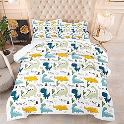 NINENINE Dinosaur Bedding Set for Kids,Queen Size