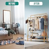 Klass Home Collection Heavy Duty Clothes Rail 120KG Gold Steel Rack view 6
