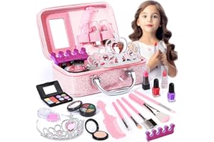 Ci Vetch Kids Makeup Kit for Girl, Pretend Makeup for Toddlers Kids, Washable Non Toxic Make Up with Cosmetic Bag for Girls, Pretend Play Toy Makeup Set Gift for Little Girls Age 3 4 5 6 7 8 Years Old