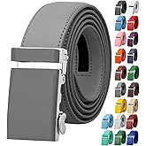 Falari Men Unisex Genuine Leather Ratchet Dress and Casual Belt, Automatic Sliding Buckle, Trim to Fit