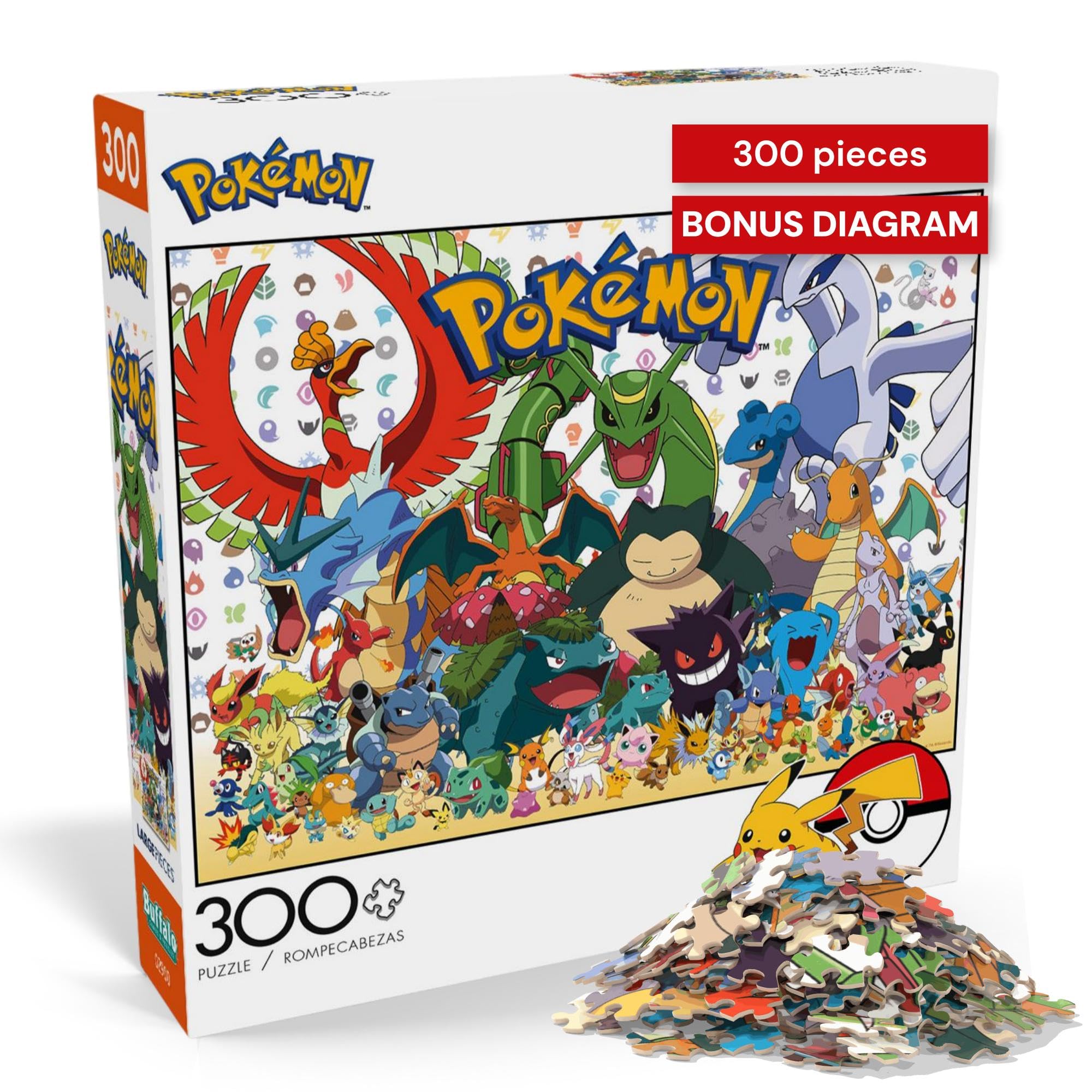 Buffalo Games - Pokémon - Fan Favorites - 300 Piece Jigsaw Puzzle for Adults - Vibrant Jigsaw Puzzles with Oversized Pieces - Finished Size 21.25 x 15.00