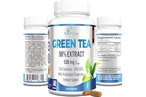 YUMMYVITE Green Tea Extract 98% - 3X Strength, 75% Polyphenol Catechins, 45% EGCG, Super Antioxidant - 60 Capsules