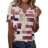 Zeagoo Womens Summer Tops Casual Short Sleeve V Neck Shirts Business Dressy Work Blouses