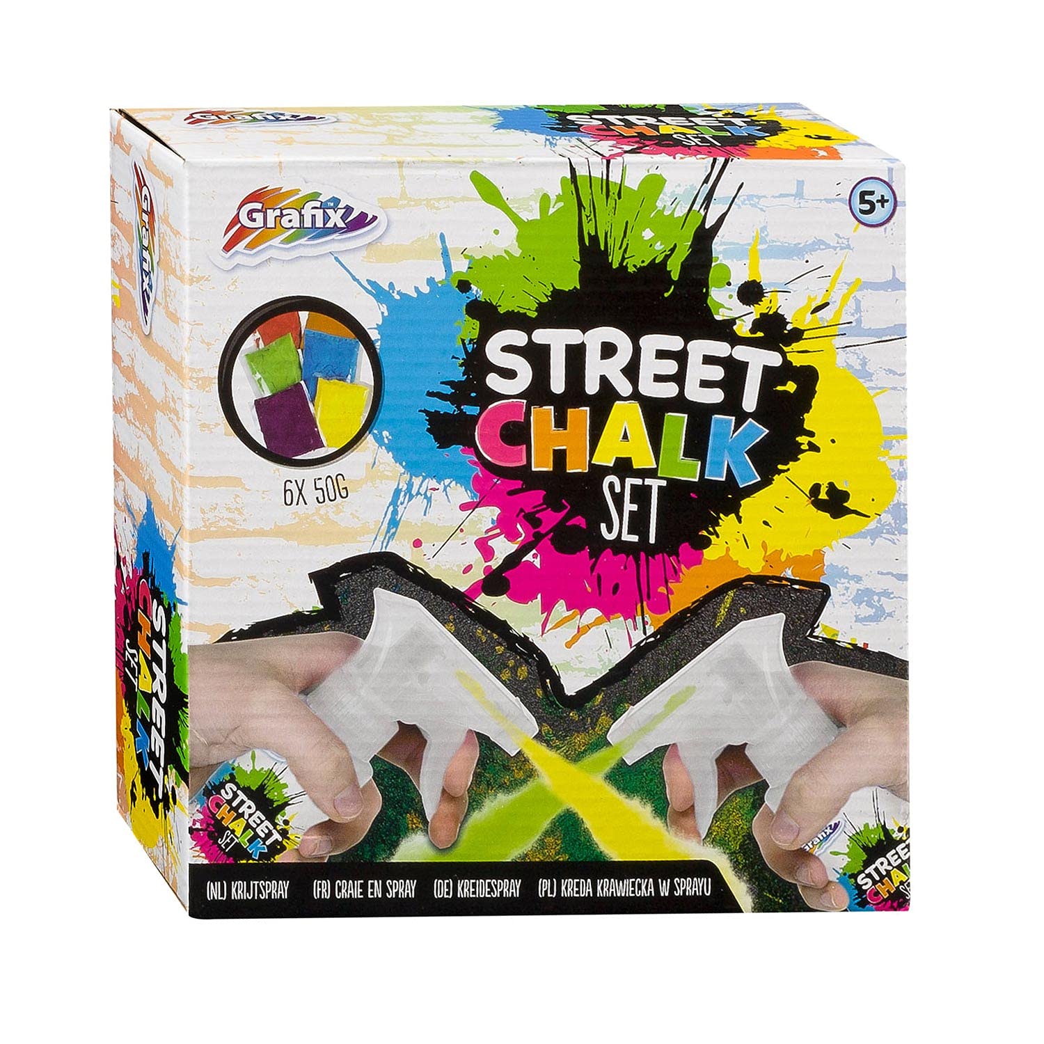 Grafix Street Chalk Spray / Street Chalk with Stencils and Refills