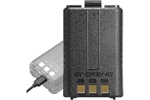 BAOFENG [USB-C Rechargeable] BL-5 1800mAh Battery for UV-5R Series, Type-C Charging Port, Compatible with UV-5R 8W/UV-5R+ Plus/GT-5R/GT-5R PRO/UV-5RA/UV-5RTP/UV-5RX3/BF-F8HP/UV-5G & Pro Two Way Radio