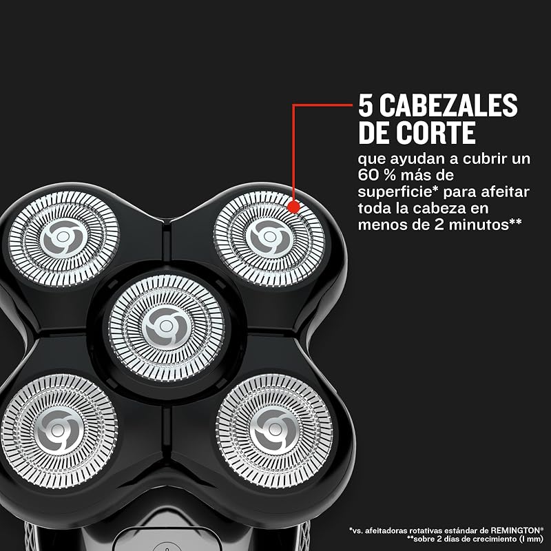 Máquina de barbear remington rx5 ultimate series, máquina de cortar cabelo, máquina de barbear, sem fio, 5 cabeças flexíveis, 100% à prova d'água, bolsa de higiene, preta - xr1501