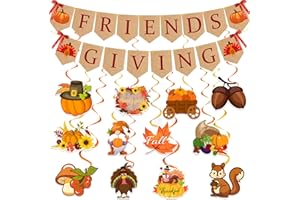 IPARTYCOOL Upgraded, 40pcs Fall Friendsgiving Decorations, Premium Fall Thanksgiving Banner, with Hanging Swirl and Accessories, Classic Design, Perfect for Thanksgiving Friendsgiving Party Decorations