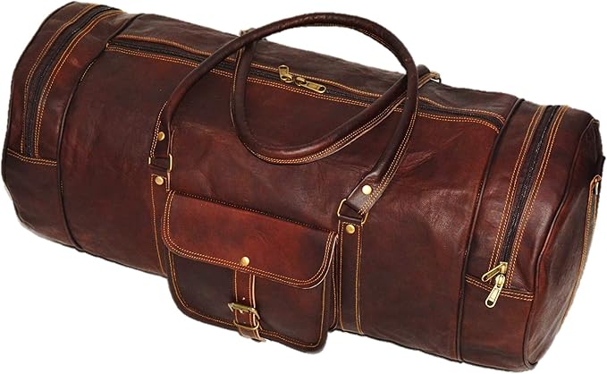 leather duffle bag amazon