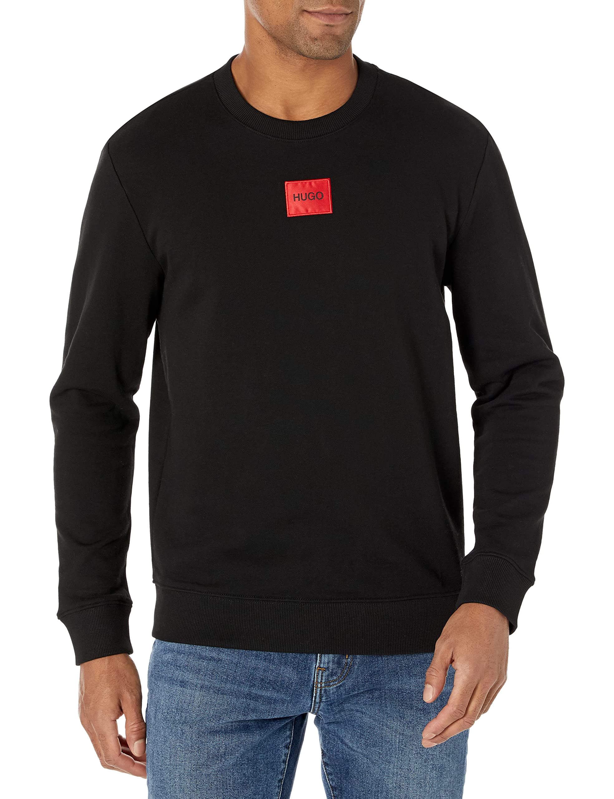 Photo 1 of HUGO Boss mens Contemporary Pullover Sweater, Raven Black, X-Large US