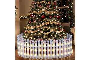 Sasylvia Christmas Fence Decorations Xmas Wooden Picket Fences Xmas Tree Fences Holiday Indoor Fence for Dogs Pets Christmas Tree Garden Grass Lawn Home Decoration(30 PCS,16 x 4 Inch)