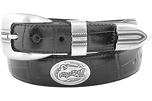 ZEPPELIN PRODUCTS, INC. Zeppelin Products Inc. NCAA Florida Gators Crocodile Tip Leather Concho Belt