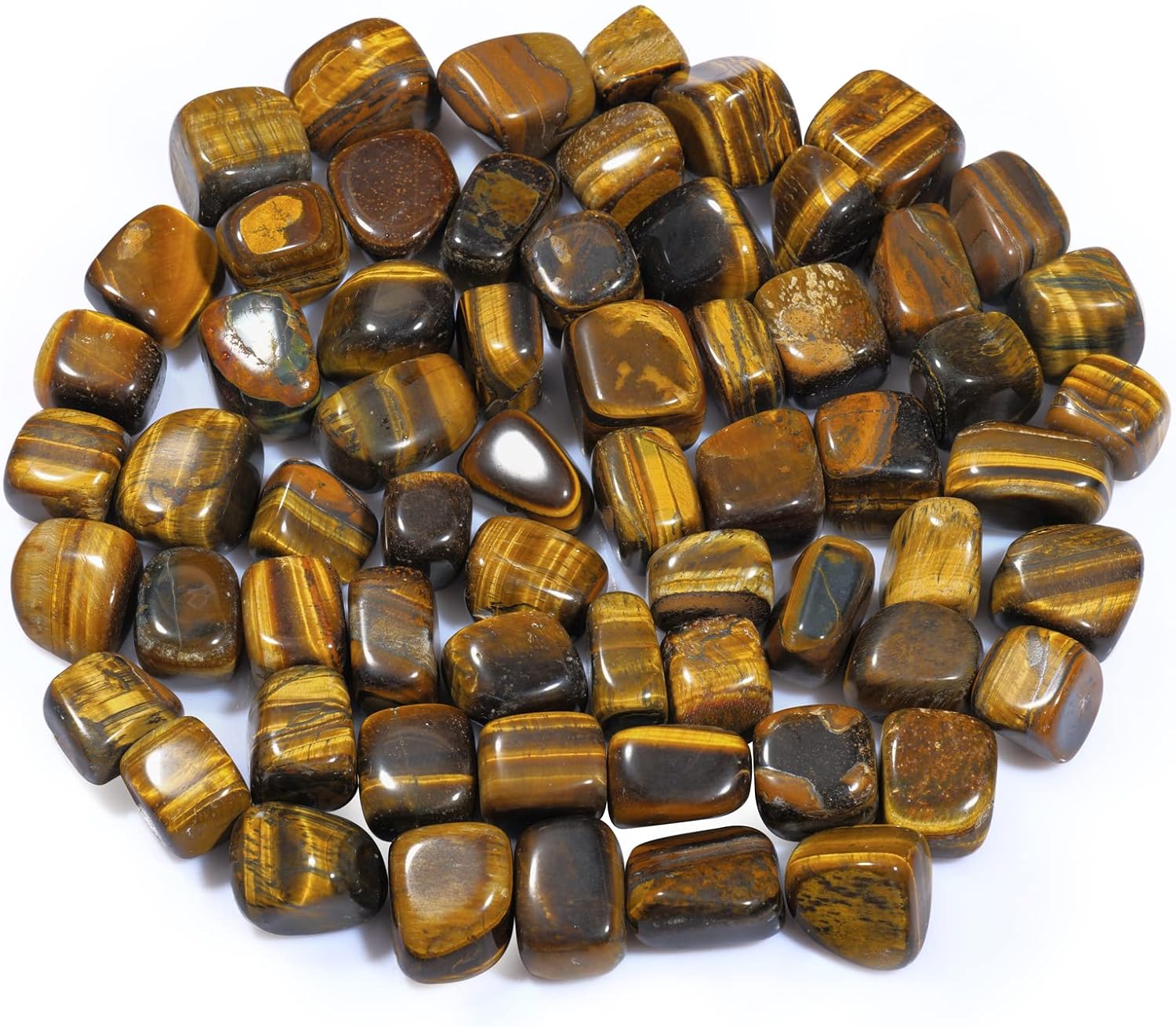 Indoor Fountains & Accessories - YATSKIA Tiger Eye Stone - Tumbled Crystals - Tumbled Stones - Polished Crystals - Gemstones and Crystals - Chakra Decor - Wiccan Decor - Reiki Supplies - Crystal Set