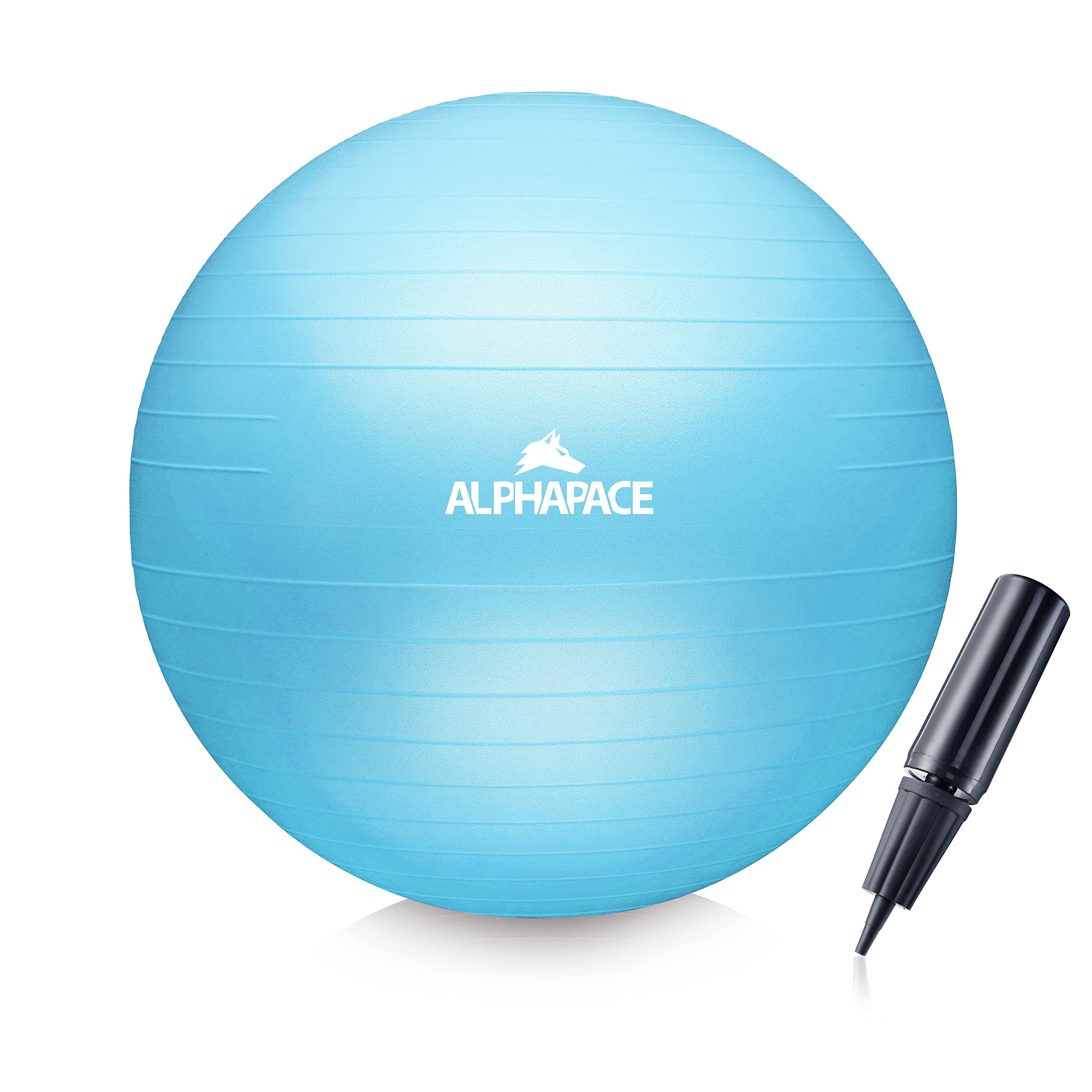 ALPHAPACE Thick Anti-Burst Exercise Ball, Sitting Ball, Training Ball with Air Pump, Ball for Fitness, Yoga, Gymnastics, Core Training, for Strong Back as Office Chair, ICY Blue, 75 cm