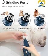 Casfuy Dog Nail Grinder Quiet 6-Speed 3 Ports LED Lights Rechargeable view 3