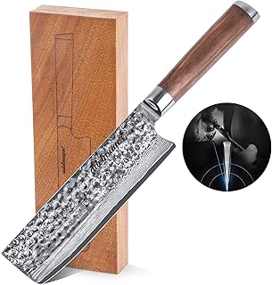 adelmayer® Premium Damastmesser- Nakirimesser 17,5 cm - Extreme Härte und scharfe Klinge - japanischer Damaststahl - handgeschliffen - hochwertiger Walnussgriff - edle Geschenkbox