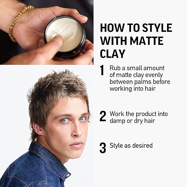 AMERICAN CREW MEN’S HAIR MATTE CLAY, LIKE HAIR GEL WITH MEDIUM/HIGH HOLD, 3 OZ
