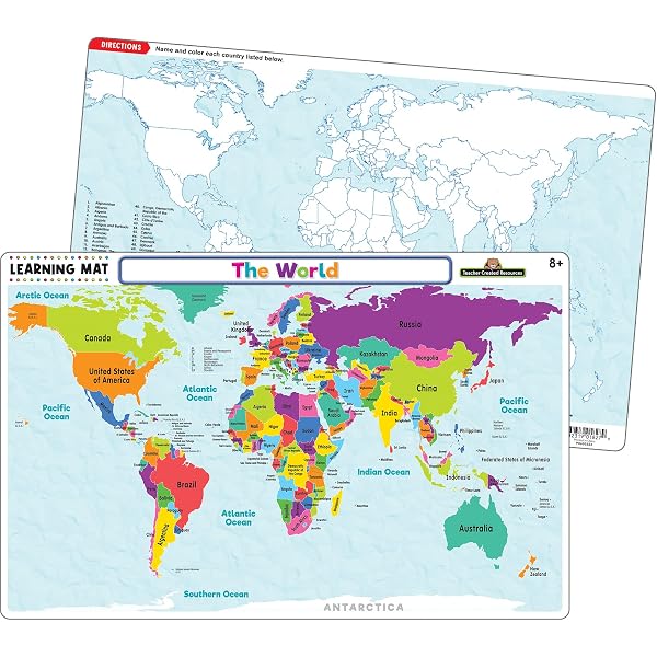 Young N Refined USA & World Map Poster 2-Pack For Kids - Laminated, Extra Large 24x30 - View #10