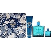 Versace Eros by Versace for Men - 3 Pc Gift Set 3.4oz EDT Spray, 0.17oz EDT Spray Vial (Mini), 5oz Shower Gel