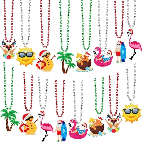 36 Pcs Christmas Bell Necklaces With Ribbons - Holiday Party Accessories, Stocking Stuffers, Tree Decorations