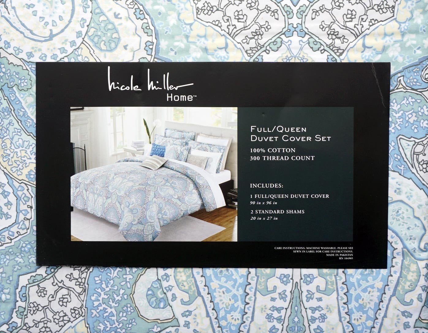 Nicole Miller Bettwasche Set 3 Teilig Fur Queensize Betten Grun Blau Anthrazit Grau Gelb Cremefarben Blumenmuster Paisley Medaillon Muster Amazon De Kuche Haushalt