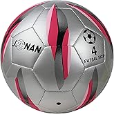 JPHNAN Low Bounce Futsal Ball Size 4, Professional Indoor Soccer Ball with Reinforced Stitching & TPU Cover for Training, Games, Competition - Durable Design for Youth and Adults (Color: Silver/White)