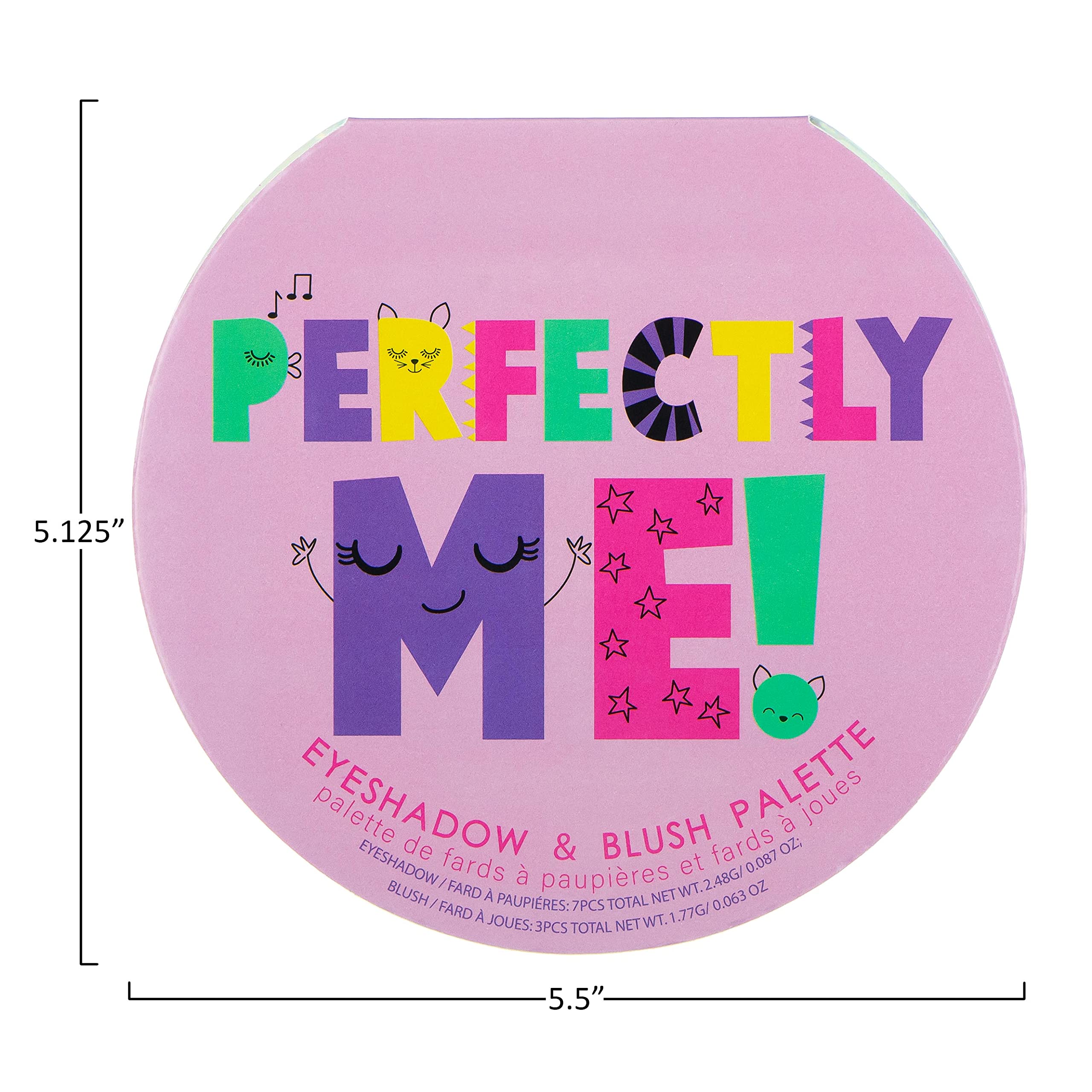 Perfectly Me Glisten & Glitter Makeup Palette 10 Color Eyeshadow Palette & Blush Makeup Novelty Beauty Set, Fold Out Compact with Mirror, Washable, Non-Toxic