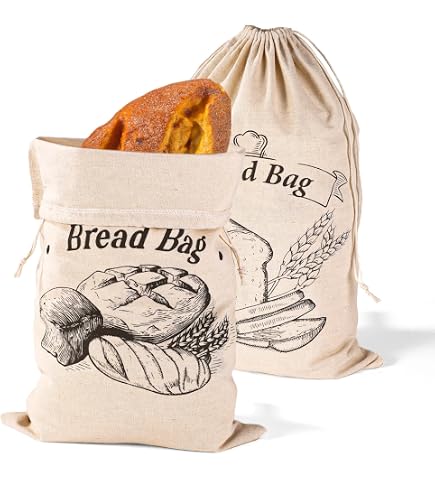 Sacs à Pain En Cire D'abeille Réutilisables - Lot De 2 - 32 X 43 Cm - Pour Garder Pain Et Pâtisseries Frais - 13