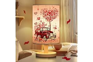 ARIDUR Valentines Day Gifts for Her, Valentines Day Decor Table Lamp, Pink & Red Trunk Bedside Lamp, Desk Lamp Valentines Decorations for Home, Living Room, Bedroom, Study, LED Bulb Included