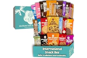 Ceres Gourmet International Exotic Snack Box Variety Pack, 22 Count Premium Foreign Rare Snack Food Gifts with Suprise Item f