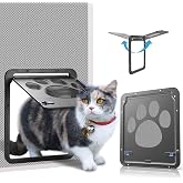 Ownpets Magnetic Cat Screen Door, Lockable Pet Door for Screen Doors | ABS Frame, 8"W x 10.2"H Flap, Auto-Close Magnetic Closure, For Cats &amp; Small Dogs, Indoor Screen Door Use