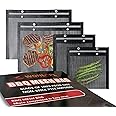 WOHLOPL Grill Bags - Reusable Non-Stick BBQ Mesh Grill Bags, 4 Pieces Large Barbeque Bags for Grilling, Easy to Clean, Two Sizes, 15.7 x 10.6 Inch, 8.7 x 10.6 Inch