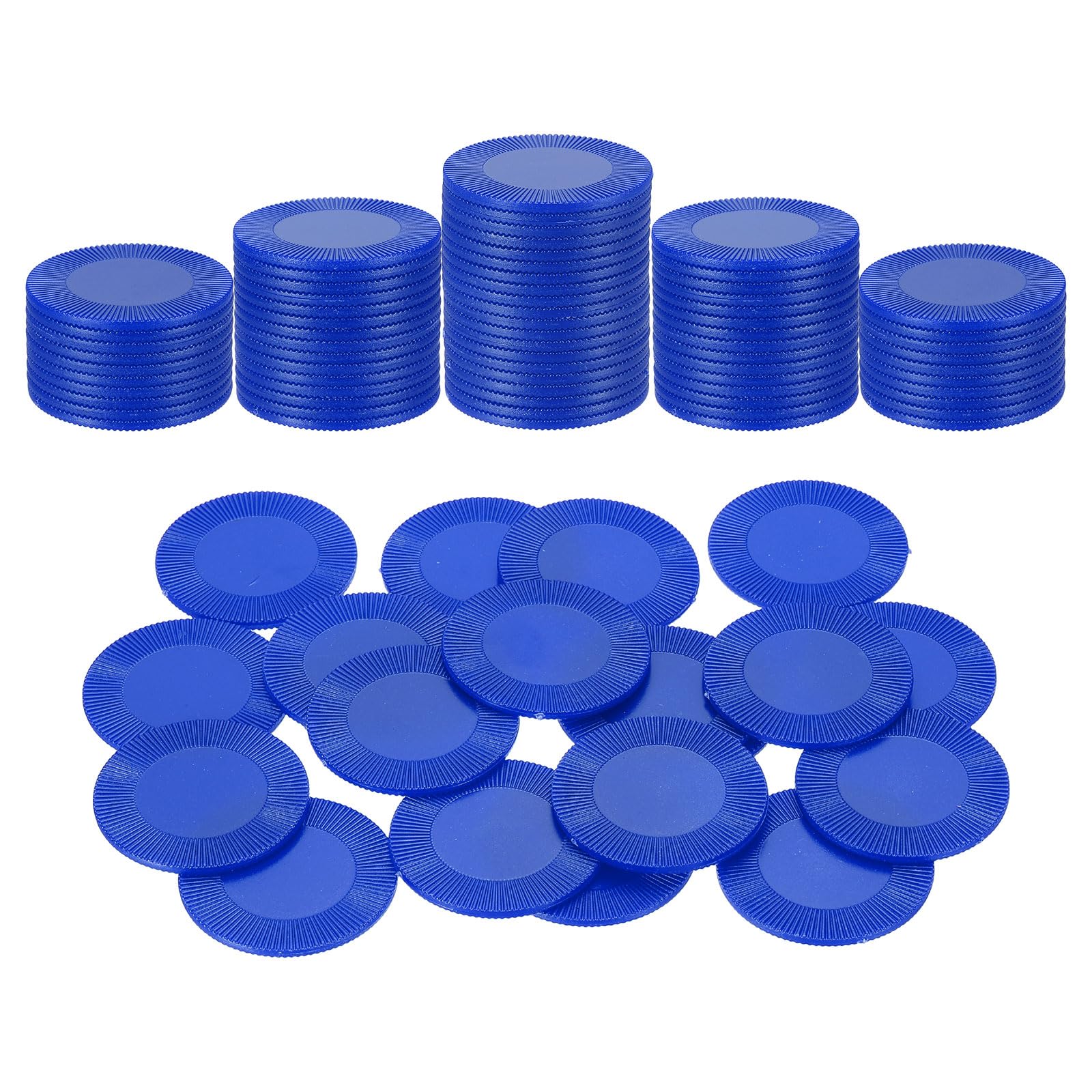 sourcing map 100Pcs Plastic Poker Chips, 1.5 Inch Mini Bingo Chips Learning Counters Counting Counters Disks Markers Opaque Game Tokens for Game Play Math Counting, Blue, Pattern