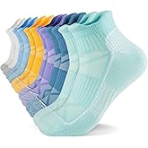 fenglaoda Compression Ankle Socks for Women & Men 6 Pairs– Low Cut Running Socks with Arch Support, Cushioned Sole & Heel Tab