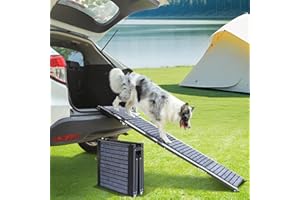 WN'S DAY 63" Long Dog Ramp for Car, Foldable Dog Ramps for Large Pet, Portable Dogs Ramp for Truck, 17" Wide Pet Car with Non-Slip Rug Surface, Pet Ramp for Large Dogs Up to 200LBS for Car, SUV & Truck-L