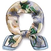 100% Pure Mulberry Silk Square Scarf-27''x27"Lightweight Hair Scarves Headscarf Night Sleeping with Gift Packed