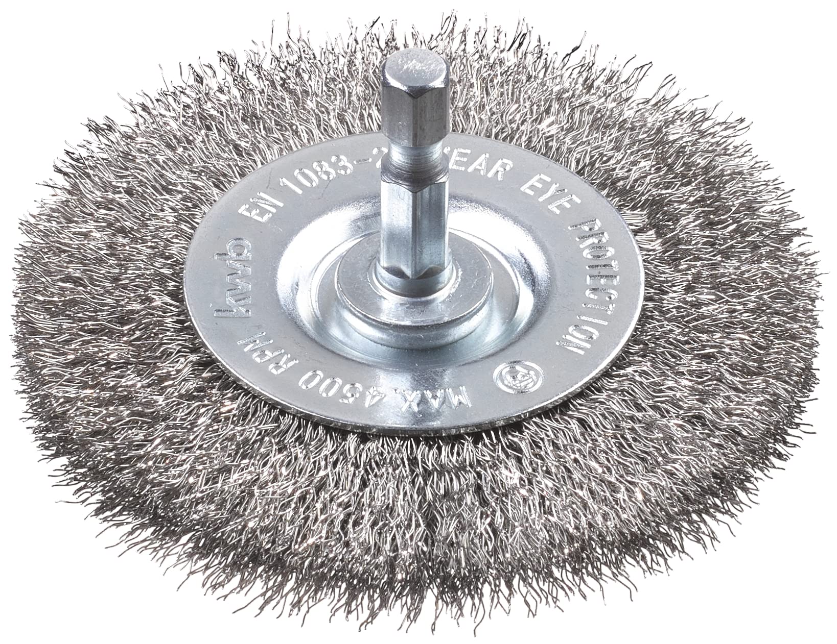 Kwb Disc Brush, Fine, Stainless Steel Wire, Ø 75 mm for Metal and Stone, Wire Brush for Drilling Machine Incl. E6.3 Hexagonal Shaft, for Derusting, Descaling, Roughening and Cleaning — image 1