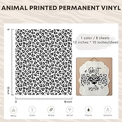 Tintnut Leopard Pattern Permanent Vinyl - 8 Sheets