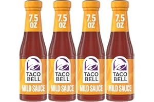 BY THE CUP Taco Bell Mild Sauce 7.5 Ounce (Pack of 4) with Swivel Spoons