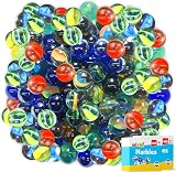 SOL Traditional Glass Marbles 200pk Cat’s Eye Assorted Colours Kids Toys view 1