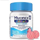 Mucinex Children's Mighty Chews Cold and Flu Medicine, Easy to Dose Children's Acetaminophen & Dextromethorphan, Kids Cough Medicine, Ages 6+, Mixed Berry Flavor, 16 Medicated Chewable Tablets