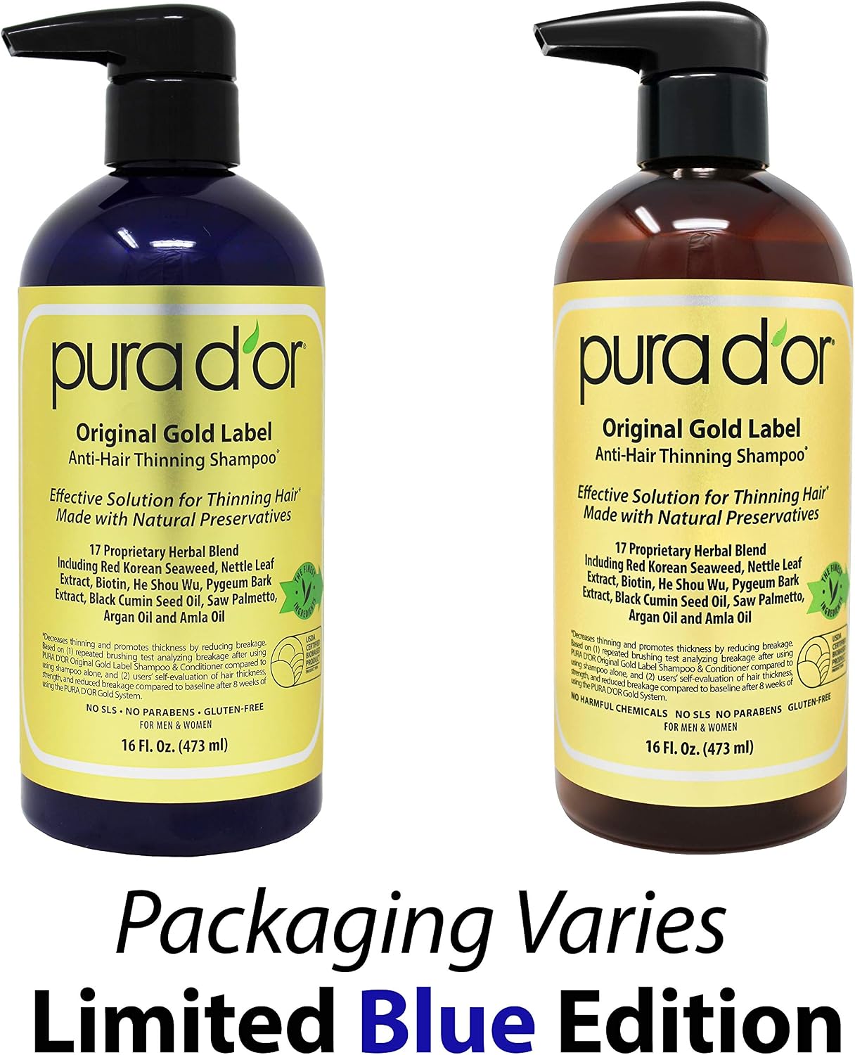 Pura D’Or Premium Organic Argan Oil Shampoo for Hair Loss Prevention (Gold Label), 16 Liquid Ounces Single - Image 4