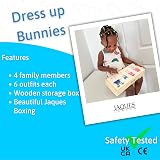 Jaques of London Safe Wooden Puzzle Rabbit Family Dress Up 72 outfits UKCA view 3