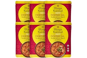 Maya Kaimal Foods Organic Indian Everyday Dal (Pack of 6) – Fully Cooked Ready to Eat Meals w/Yellow Lentils, Tomato & Garlic – Vegan, Kosher & Non-GMO Microwavable Indian Food